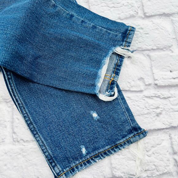 ABERCROMBIE & FITCH The Mom High Rise Jeans Size 2/26 Blue Distressed Denim - Picture 6 of 10